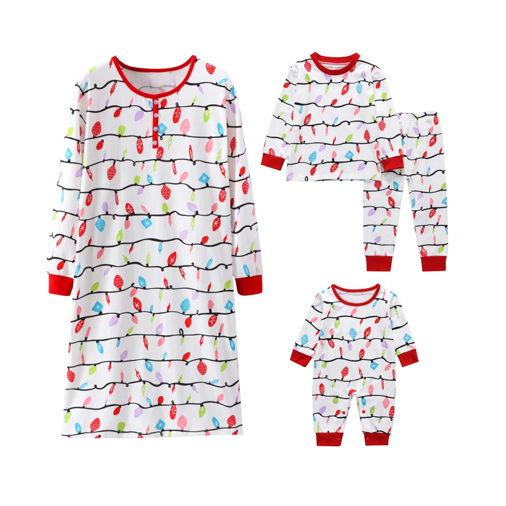 Зимняя семейная Рождественская пижама одежда для мамы и ребенка Домашняя одежда пижамы Семейные комплекты Рождественская одежда