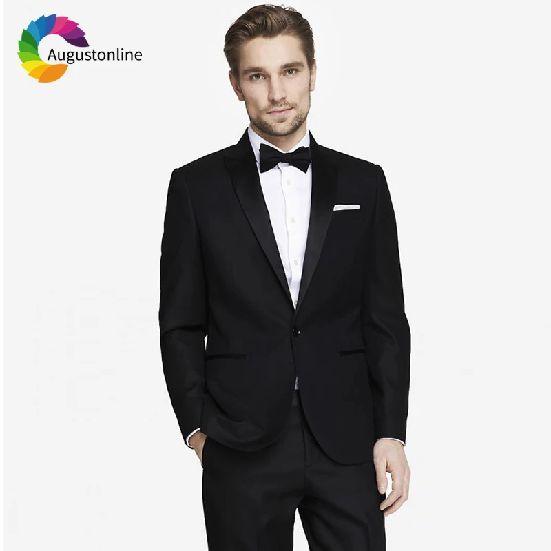 Black 2019 Slim Fit Men Suits For Wedding Bridegroom Groom Costume Prom Formal Tailored Made Tuxedo Best Man Blazer Jacket+Pants