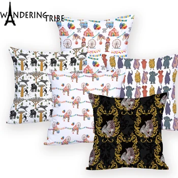 

Elephant cushion cover home decor cushions custom High Quality Polyester print throw pillows cushion living room pillowcase