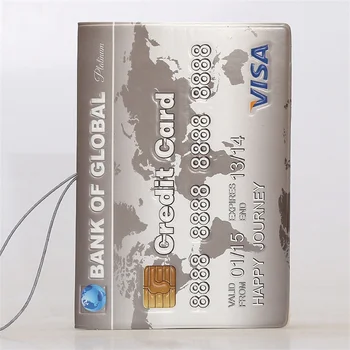 

BANK OF GLOBAL!VISA credit card Passport Holder, 3D Design PVC Leather Travel ID Card Holder Passport Cover 14*9.6CM