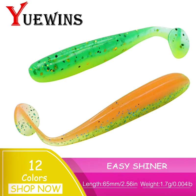 

YUEWINS 10Pcs Wobbler Fishing Lure Artificial 65mm 1.7g Easy Shiner Jig Carp Fishing Soft Lure Double Color Silicone Bait TP1180