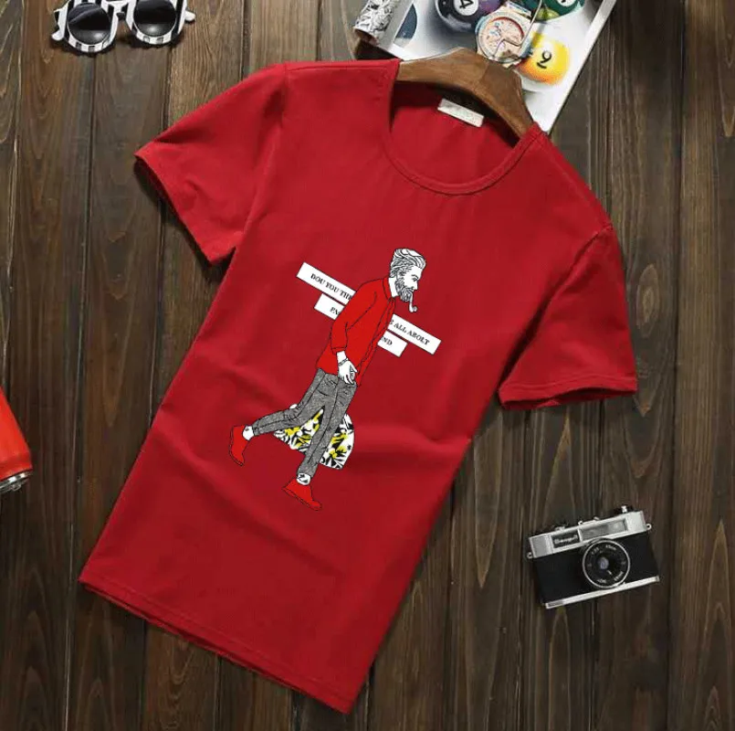 

Brand T-Shirts 2018 Summer Short Sleeve O-neck Stripe Printed Loose Slim T shirt Mens Tops Tee