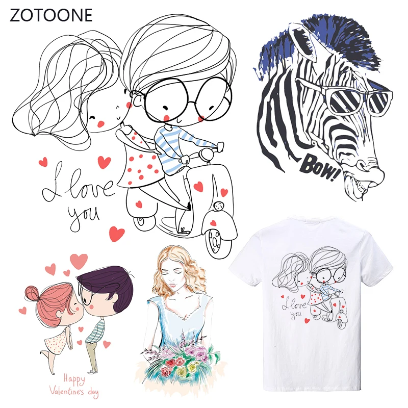 

ZOTOONE Stripes Iron on Transfer Patches on Clothing Diy Dog Anime Patch Heat Transfer for Clothes for T-shirts Girls Sticker I