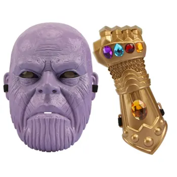 

Avengers Infinity War Thanos Mask Arms Toy Halloween Cosplay Party Latex Thanos Gauntlet Masks New Collection Birthday Gift