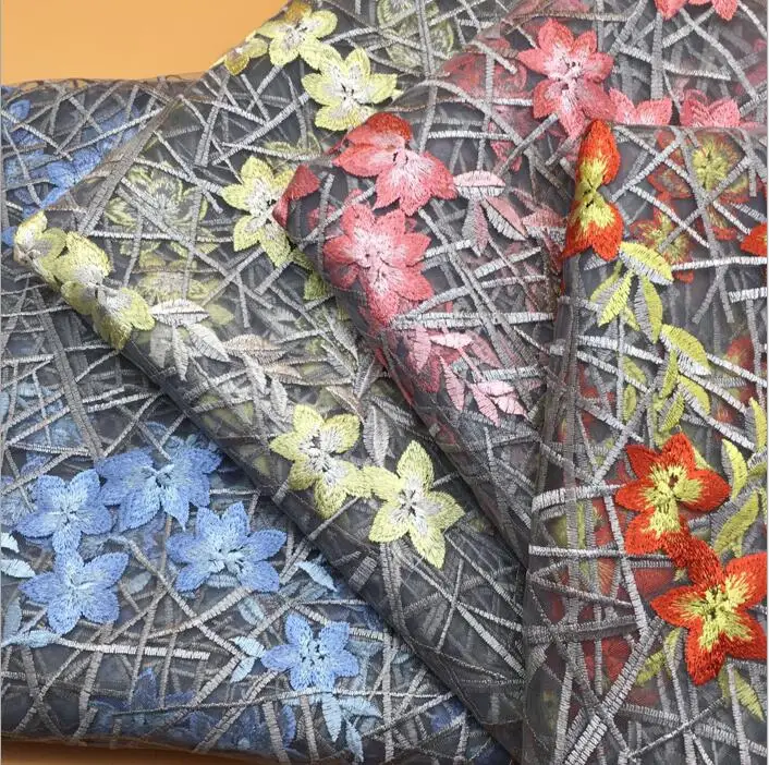 Plain embroidery with irregular embroidery cloth dresses fabricsin