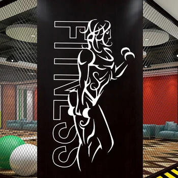 

DCTAL Gym Sticker Fitness Decal Body-building Posters Vinyl Wall Decals Girl Lady Room Decor Mural