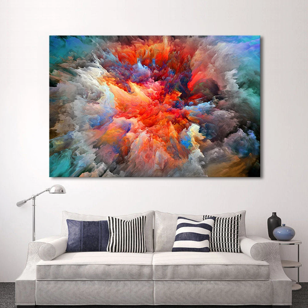 HDARTISAN Современная Абстрактная Картина на холсте, красочные облака, настенные картины для гостиной, домашний декор, Безрамное