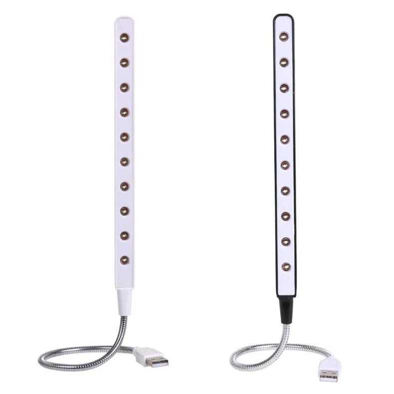  Mini USB table light 10 LEDS USB Light Flexible Metal LED Table Lamp Super Bright Touch Switch Led  - 33036342519