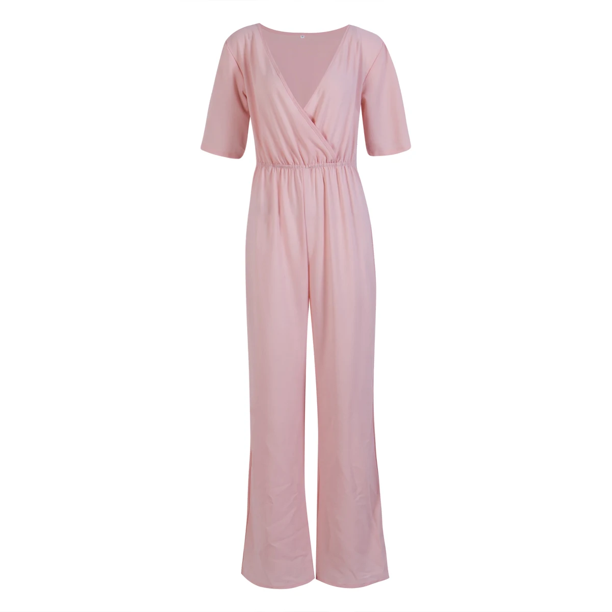 Hirigin WomenJumpsuits дамы костюм для подвижных игр с v-образным вырезом клубный комбидресс короткий рукав комбинезон США - Цвет: Розовый
