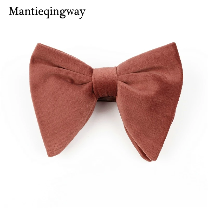 002B Mantieqingway, новинка, модный бархатный галстук-бабочка с большим бантом для женщин, мужчин, жениха, Свадебный галстук-бабочка, обтягивающий, сплошной цвет, Gravatas, тонкий черный галстук - Цвет: 002B