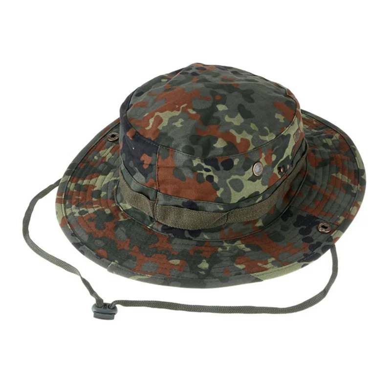 Высококачественные Тактические страйкбол камуфляж снайпера Boonie шляпы для мужчин и женщин наружная бейсболка для горного туризма военная шляпа - Цвет: German Camo