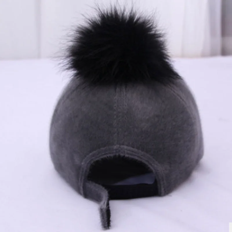 MAERSHEI зимняя женская бейсбольная кепка для волос модная M с буквами Snapback теплый плюшевый шар Корейская женская черная Casqutte Gorras Casu