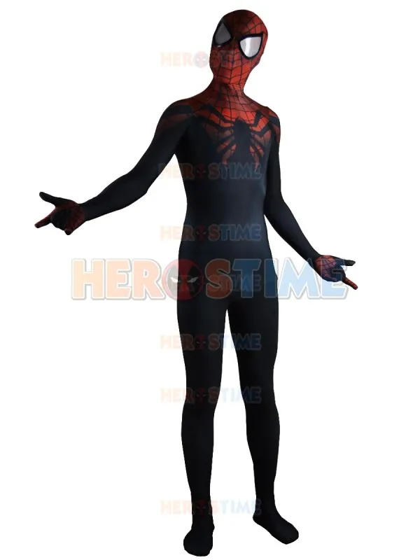 Превосходный костюм Человека-паука черный красный супергероя-паука полный костюм Хэллоуин косплей вечерние костюмы зентай Лидер продаж