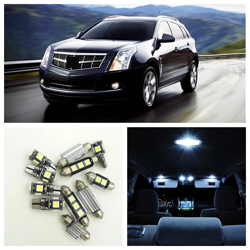 

15pcs White Canbus Car LED Light Bulbs Interior Package Kit For 2004-2009 Cadillac SRX Map Dome Trunk License Plate Lamp