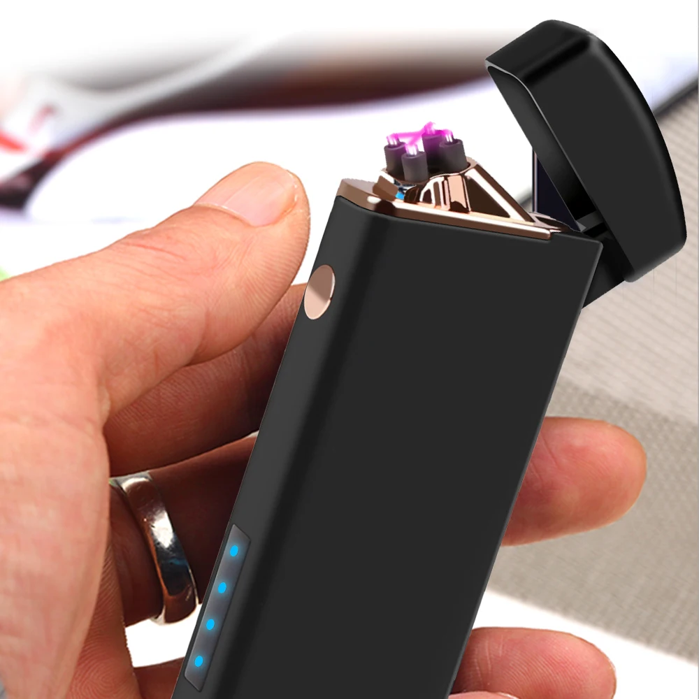 Креативная USB перезаряжаемая зажигалка небольшая ветрозащитная беспламенная