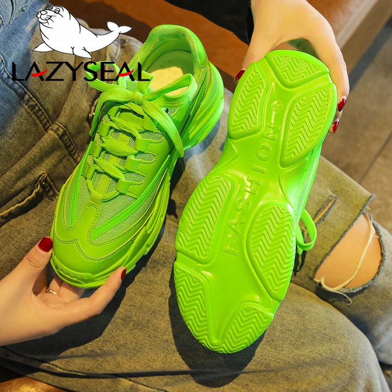 LazySeal/женские ботильоны из сетчатого материала; дышащие кроссовки на платформе, увеличивающие рост, с украшением в виде букв; Женская прогулочная обувь