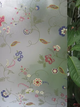 

Flowers Static Cling Colorful Printing Glass Security House Protection Scrub Window Film Stained Glass Film 60/90cmx200cm