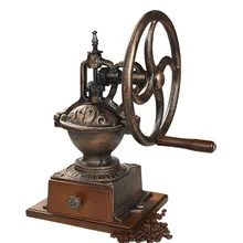 Резиновая древесина+ литая сталь ручной ретро кофемолка керамическая шлифовальная ядро кофемашина 10 человек обслуживание 20x17,5x39 см