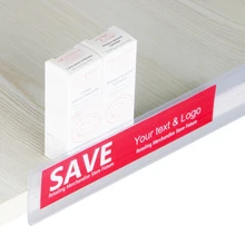 3 см высота полка клейкий баннер Обложка Цена карты держатель этикетки полосы ПВХ экструзии пластиковый зажим рельс поп ценник тег держатель