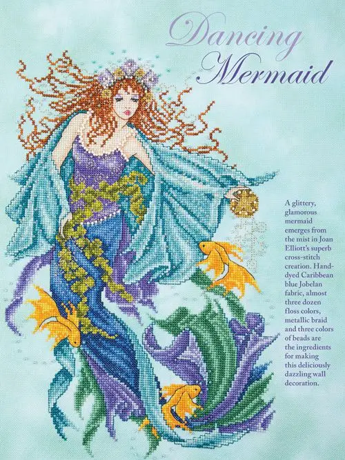 cs-2251 Cross Stitch Kit Dancing Mermaid and Goldfish Fish JE