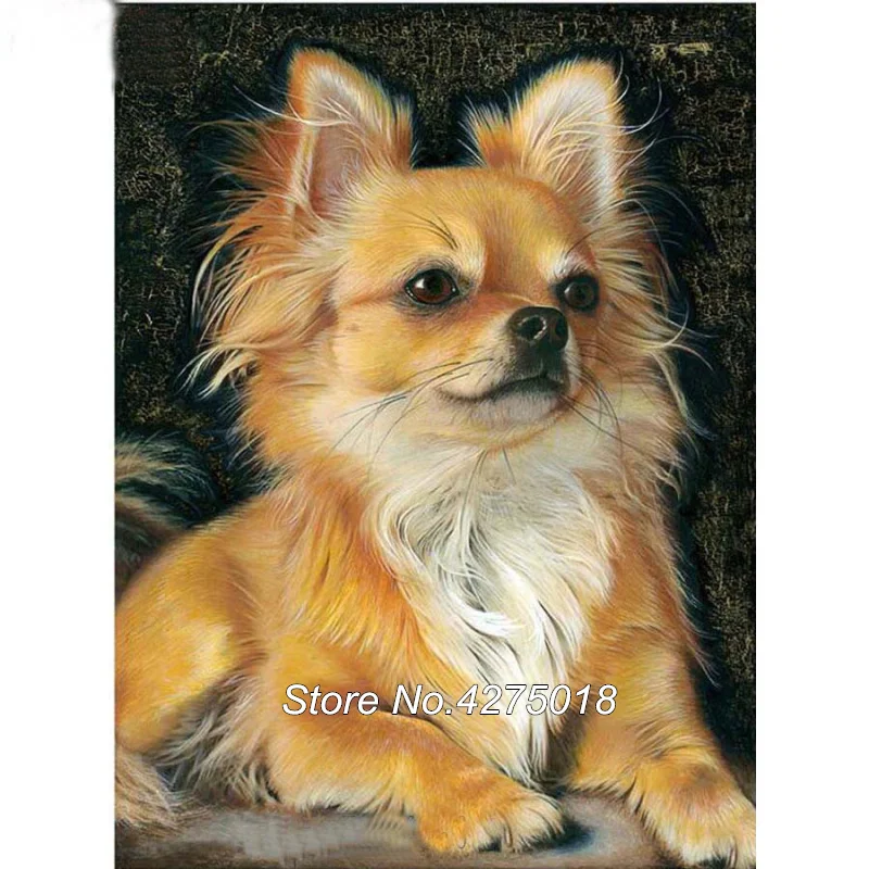 

DIY 5D Diamond Mosaic chihuahua dog handmade Diamond Painting Cross Stitch Kits Full Diamond Embroidery YG169