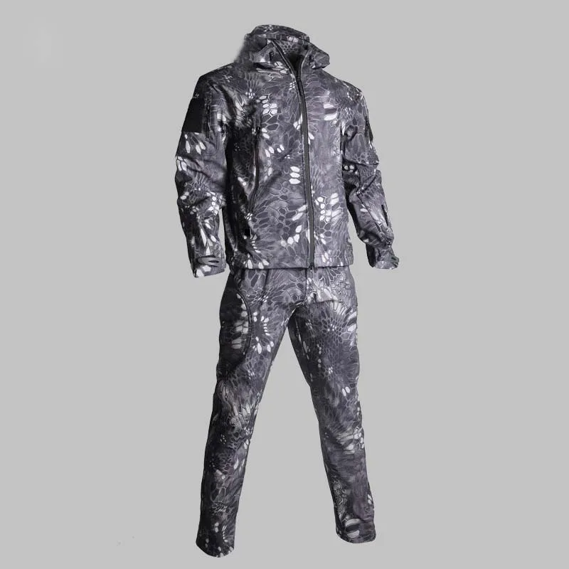 

Men Softshell Windproof Tactical Jacket + Pants Camouflage Combat Uniform Jacket + Pant Waterproof Hunting Hiking Jackets