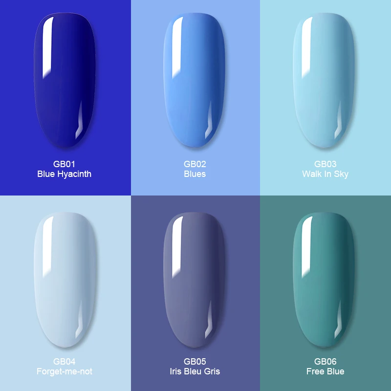 BORN PRETTY Blue серия Гель-лак для ногтей 6 мл замачиваемый УФ-Гель-лак чистый цвет лак для ногтей Гель-лак долговечный