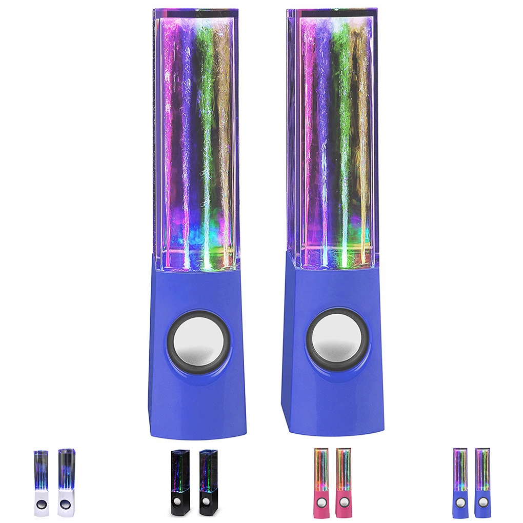 

2PCS LED Light Water Dancing Speaker Mini Fountain Speaker for Computer Tablet PC for iPhone 4 5 6 7 8 X for Samsung galaxy s7 8