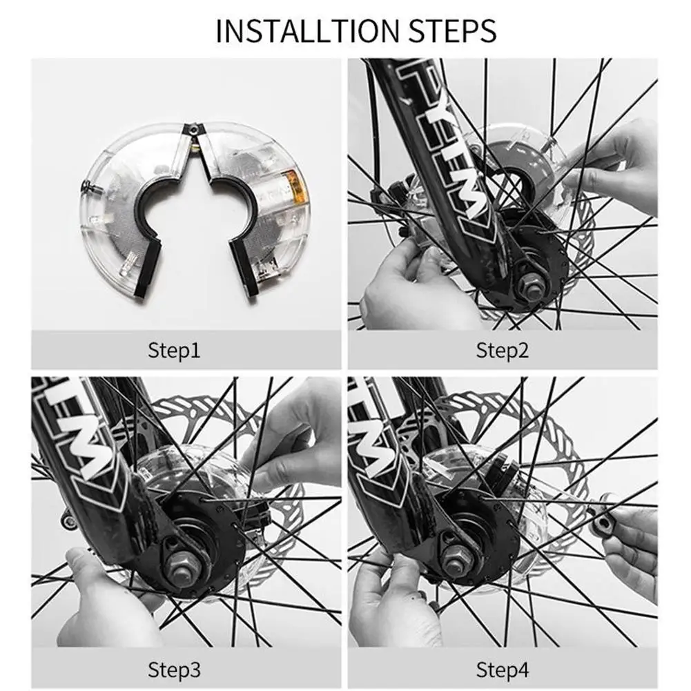 Cheap USB Rechargeable Bike Wheel Hub Lights Waterproof Colorful LED Cycling Light Walker Bicycle Spoke Lights Safety Warning Tool 4