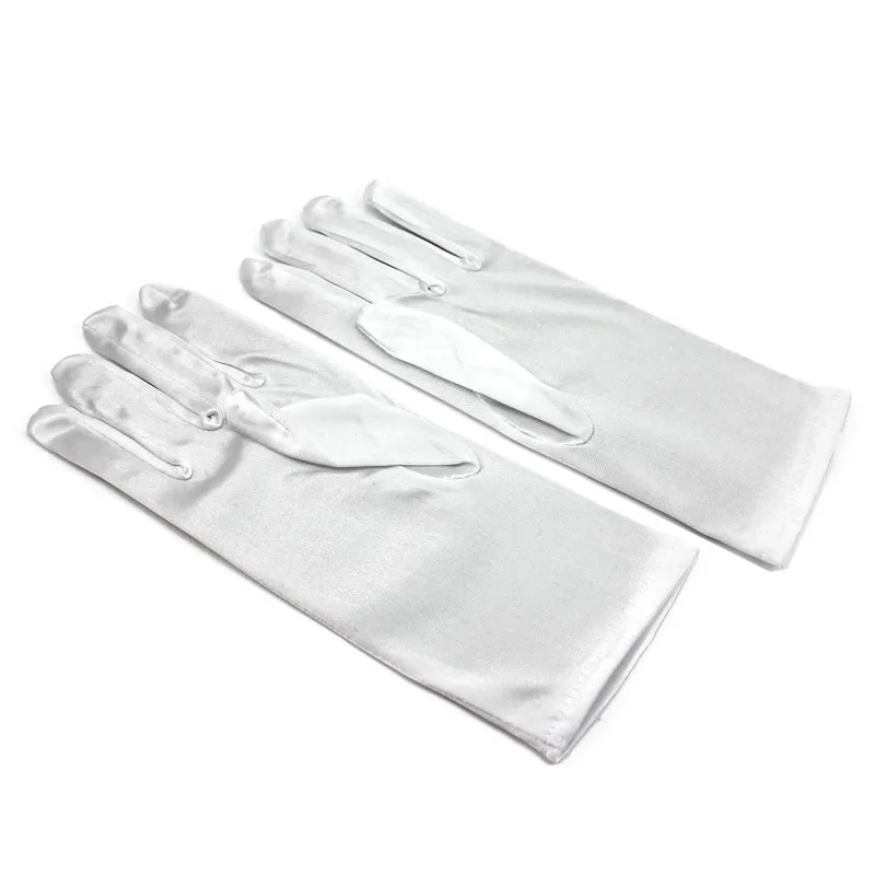 Короткие перчатки на палец, модные женские атласные вечерние перчатки для выпускного вечера, Коктейльные перчатки