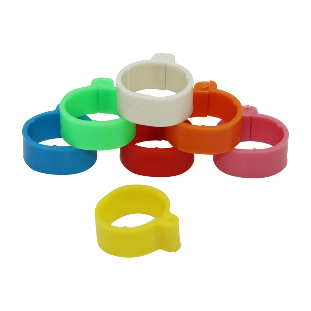 

140 Pcs Inner Diameter 1.6cm 7 Colors Plastic Open Type Buckle Chicken Duck Goose Foot Ring Poultry Farming Equipment