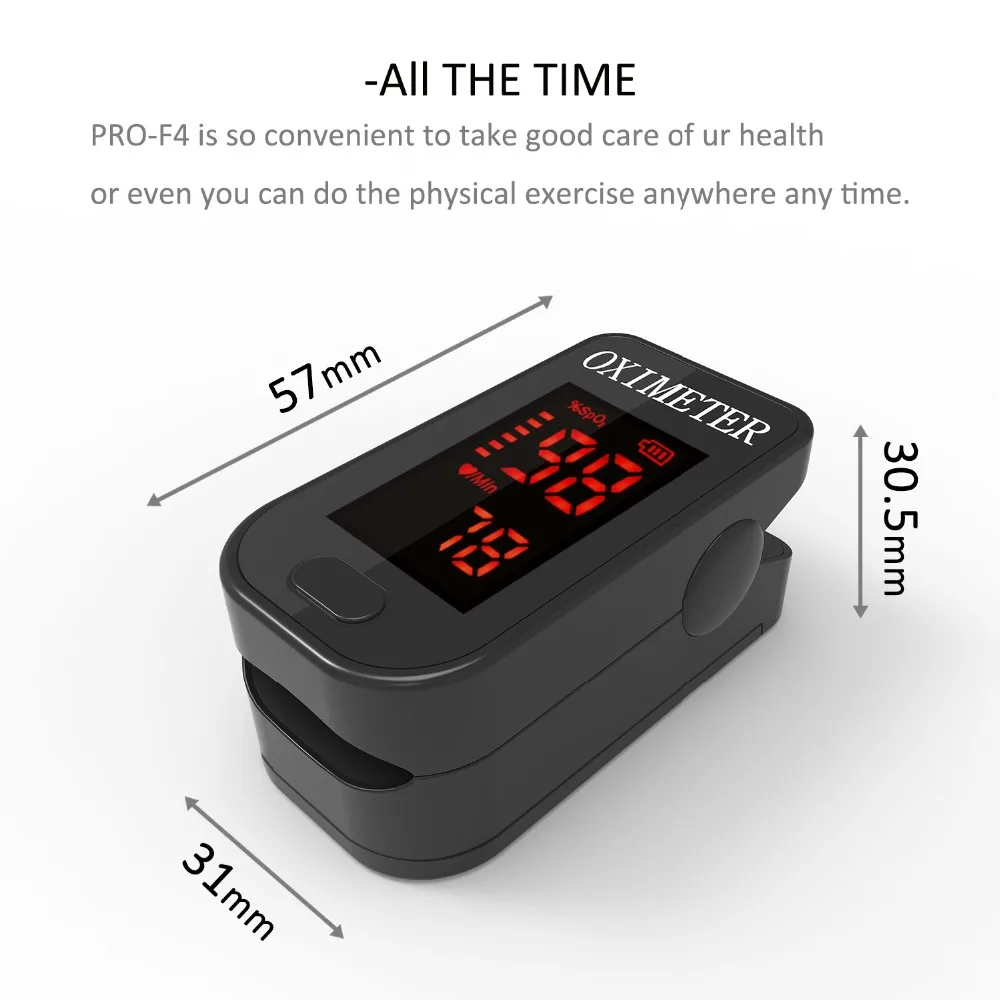PRCMISEMED 100PCS Household Health Monitors Heart Rate Monitor Finger Medical Oxygen Pulse Oximeter Finger Meter-Black
