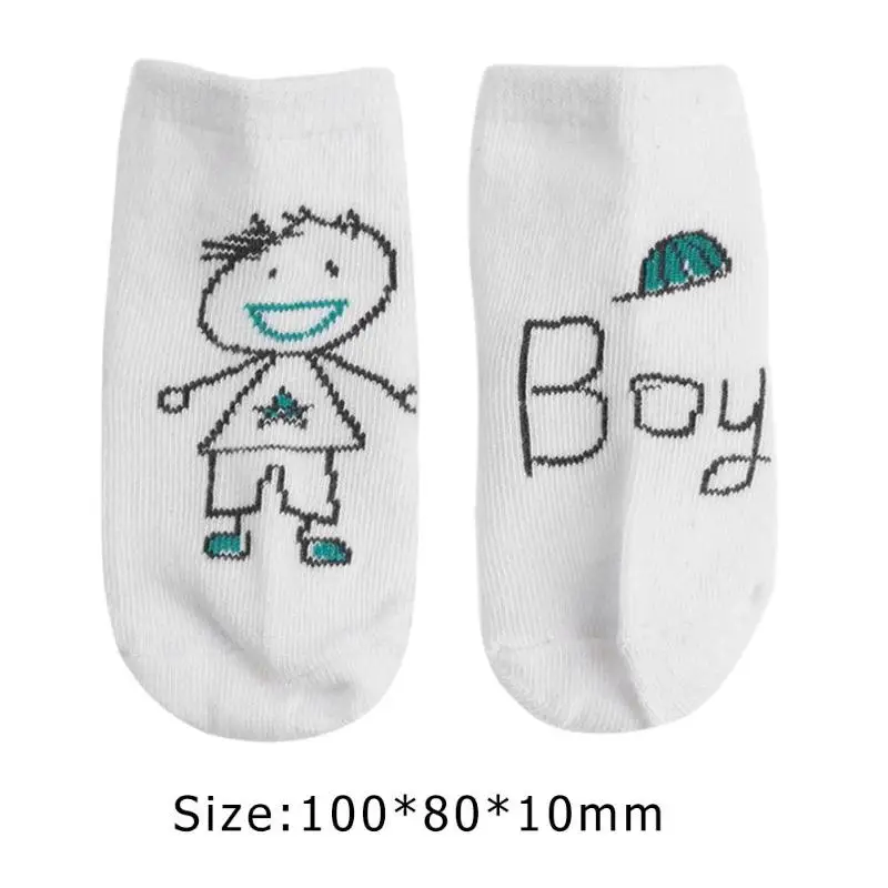 Милые носки для малышей возрастом от 1 года до 3 лет носки с мультяшным принтом для мальчиков и девочек Детские хлопковые мягкие короткие носки-тапочки детские рождественские аксессуары