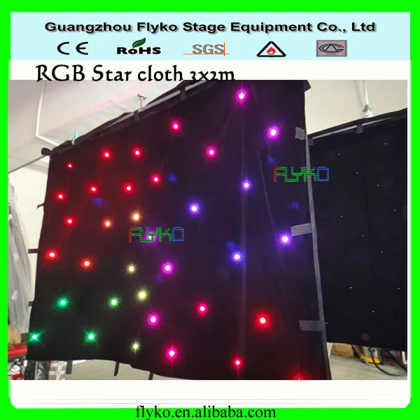 

Free Shipping LED Star curtain stage backdorp fireproof