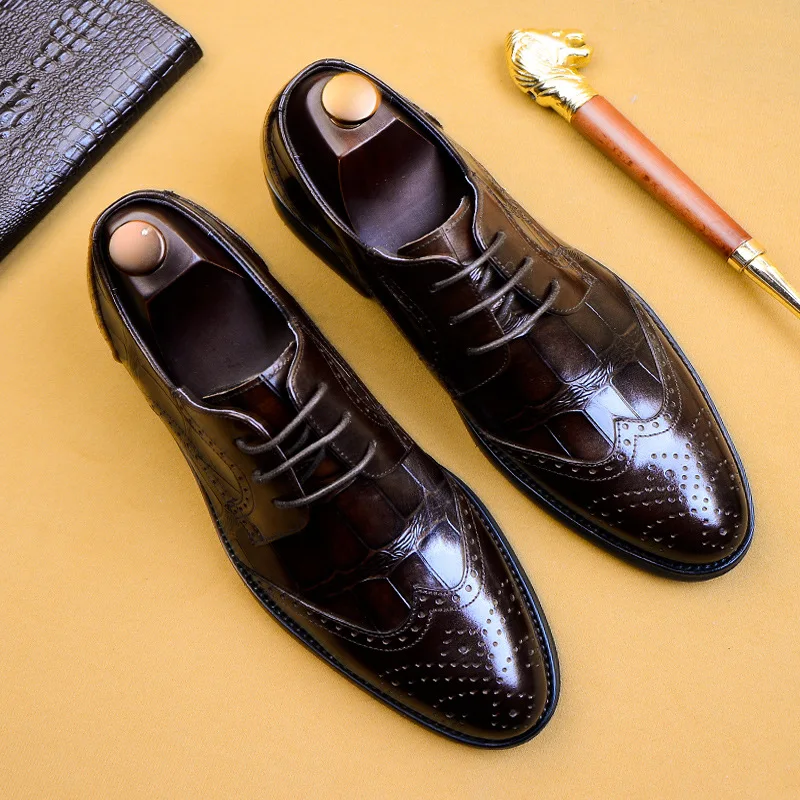 Модные оксфорды в деловом стиле Мягкая дышащая мужская деловая обувь с