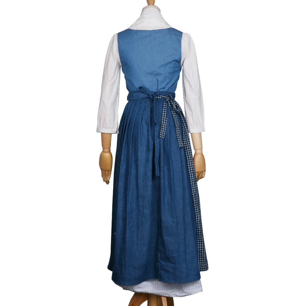 2017 Movie Beauty And The Beast Dress Maid Belle Costume Cosplay Dresses Women Adult Halloween Party (19)