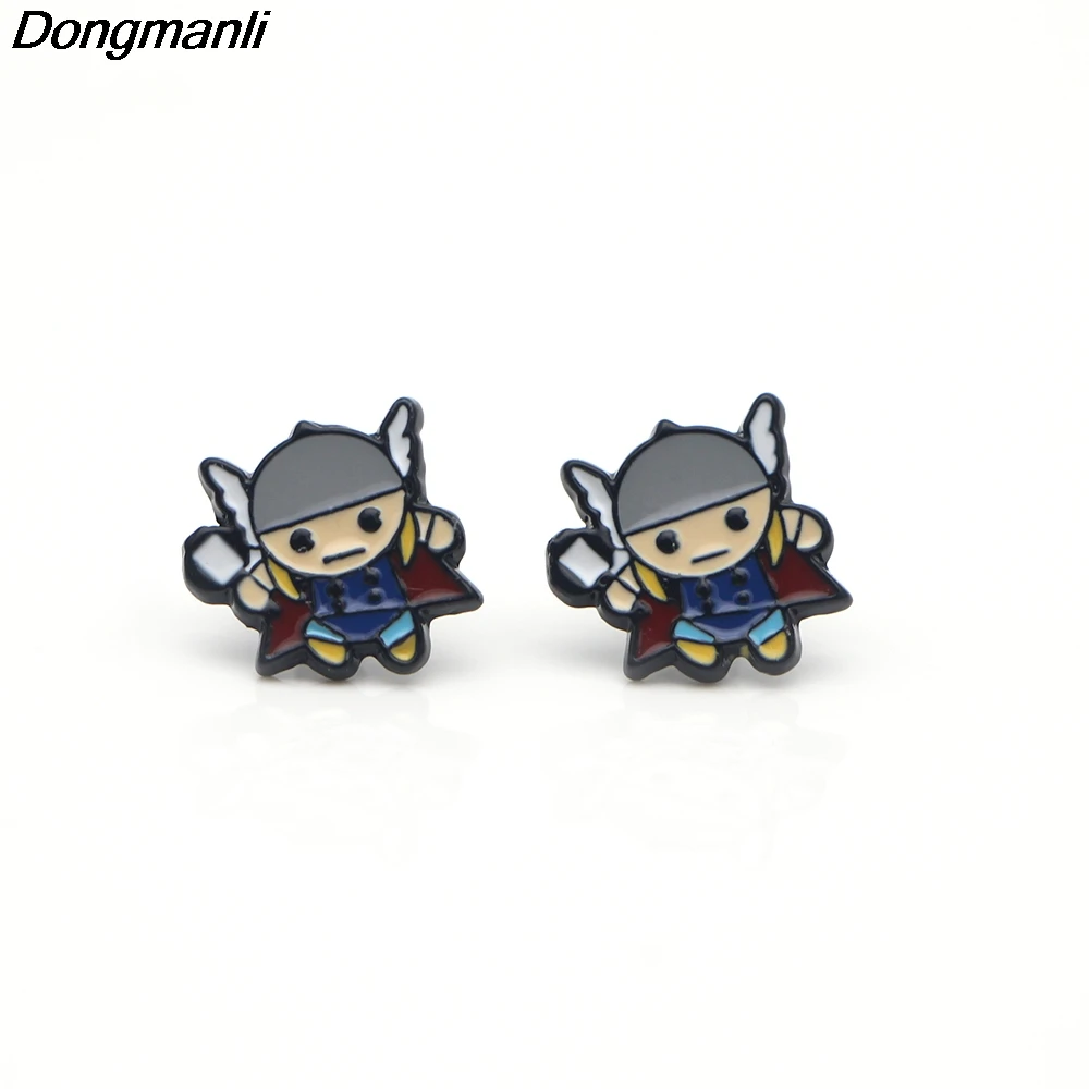 P2461 Dongmanli 20 пара/лот,, милые серьги-гвоздики с ушками Тора для женщин, Детские эмалированные серьги ювелирные подарки для девочек