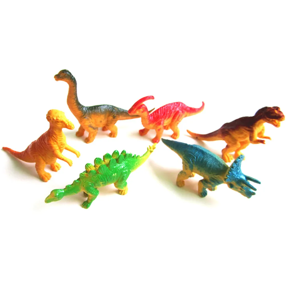 6pcs Large Assorted Dinosaurs Toy Plastic Figures Simulation Model Dinosaur
