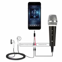 Портативный всенаправленный проводной микрофон вокальный микрофон для мобильного телефона Поющие аксессуары