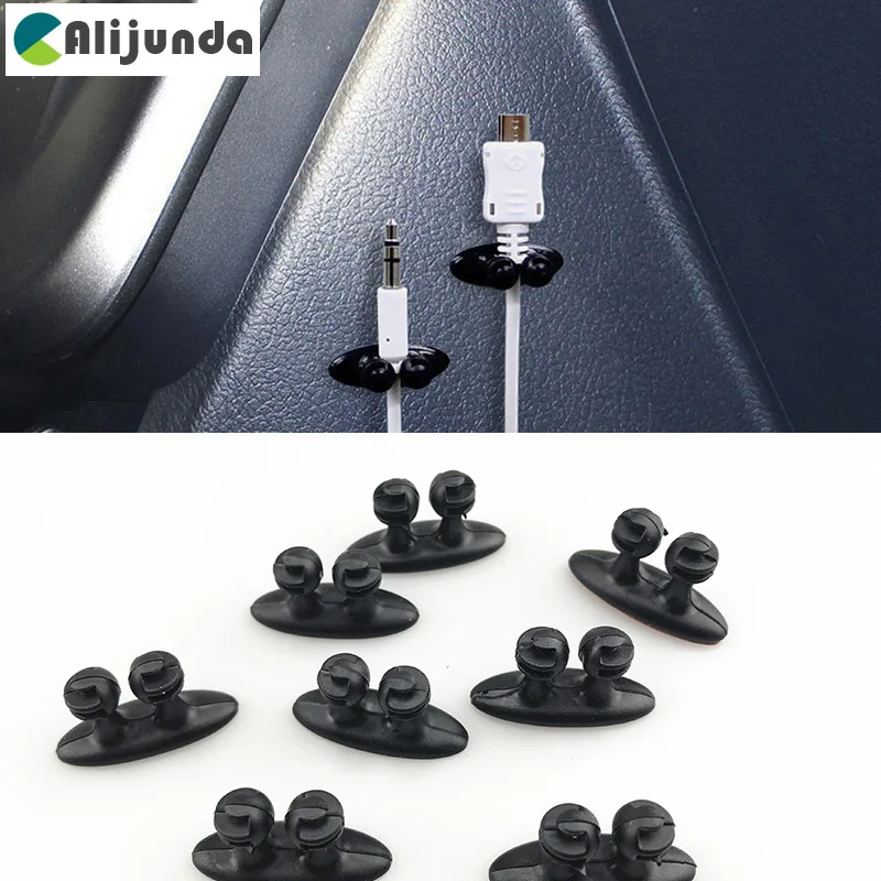 8 Pcs Car Charger Line Buckle Clamp Headphone / Usb Cable Car Clip Plastic Car Accessories For