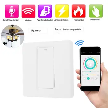 

1 Gang Smart WIFI EU Plug 100-240VAC Remote APP Control Button Key Switch wireless Button Switch