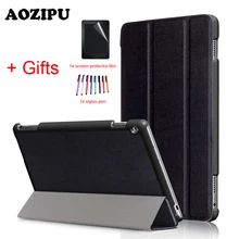 Чехол Funda для HUAWEI Mediapad M3 Lite 10,0 10,", чехол из полиуретановой кожи для планшета, ультратонкий умный защитный чехол-подставка+ пленка+ ручка