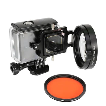 

Lens Filter Kit for Yi 4K Xiaoyi Lite Macro Lens 16X Close-Up + Diving Red Filter + 58mm Adapter Ring for Yi 4k Waterproof Case