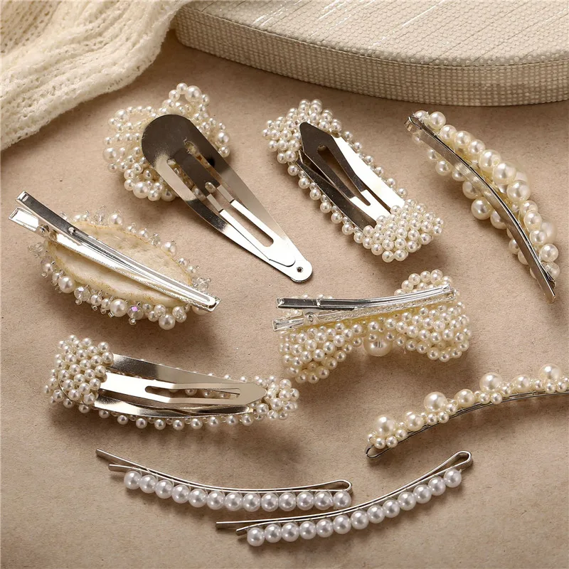 Yobest Fashion Pearl Hair Clip for Women Elegant Korean Design Snap Barrette Stick Hairpin Hair Styling Accessories