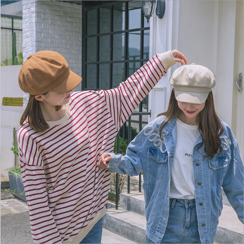 

Newsboy Cap Berets Female Spring And summer Hats For Women Cotton Octagonal Cap Painter Hat Vintage England Beret Sun Hat