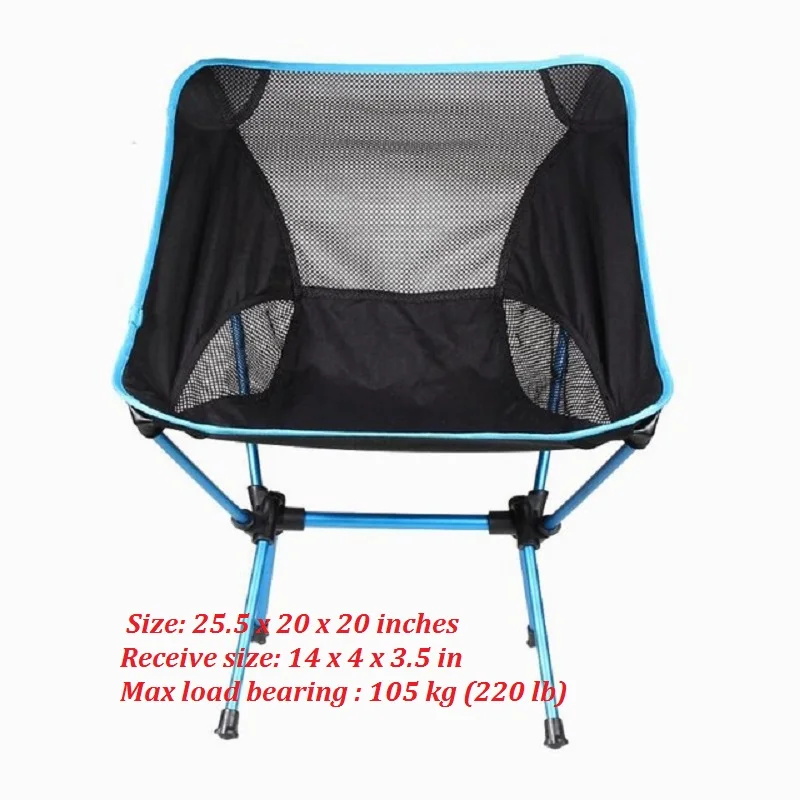 Портативный складной стул для рыбалки, пикника, легкий складной пляжный стул 600D, ткань Оксфорд, Складное Сиденье для барбекю, кемпинга - Цвет: B-Blue