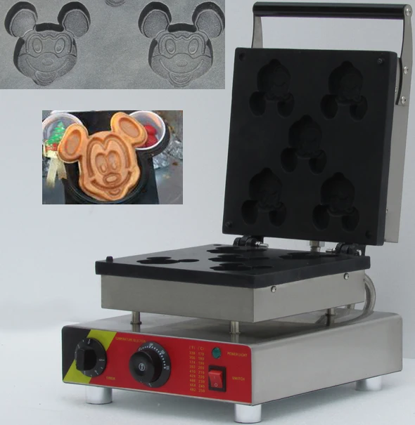 electric Mickey Mouse shape waffle making machine;waffle maker