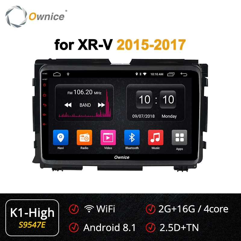 S9547 K1-High Ownice K2 K3 K5 K6 Android 9,0 автомобильный радиоприемник автомобильный ПК аудио dvd-плеер gps навигация для XR-V 4G LTE 360 панорама DSP - Цвет: S9547 K1-High