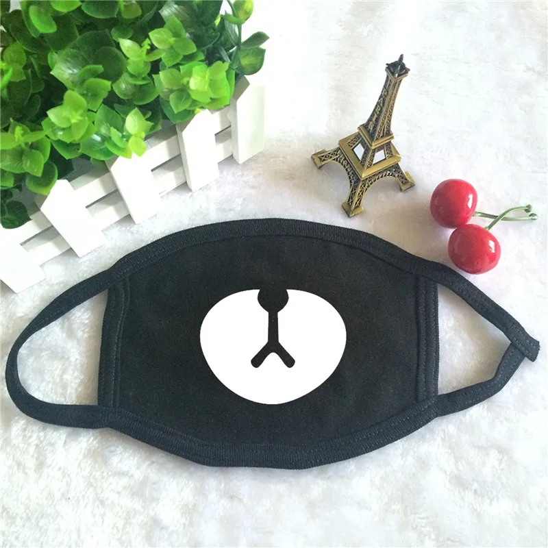 

Kpop EXO EXO-K EXO -M XOXO Album In Near My Home Lovely Bear Logo Print K-pop Fashion Face Masks Unisex Cotton Black Mouth Mask