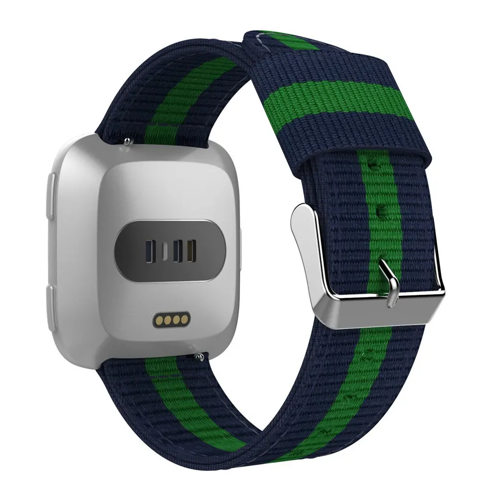 TORQUILA тонкий тканый нейлон для Fitbit Versa фитнес часы браслет замена дышащий светильник вес спортивный браслет - Цвет ремешка: Blue Green